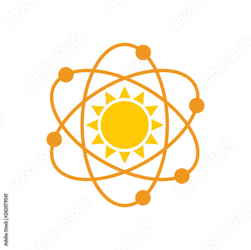 Sun icon on background for graphic and web design. Simple vector sign. Internet concept symbol for website button or mobile app. photo