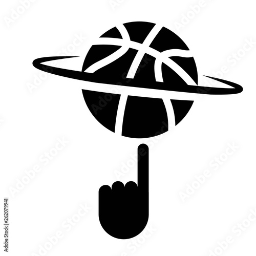 Spinning Basketball With Finger Icon Vector