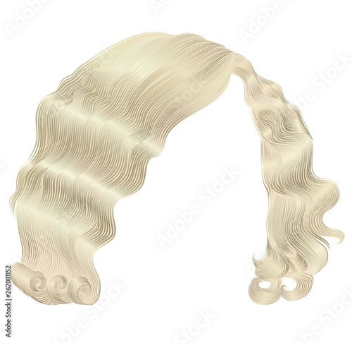 trendy woman hairs  kare blond colors . beauty fashion . retro style curls . realistic 3d .