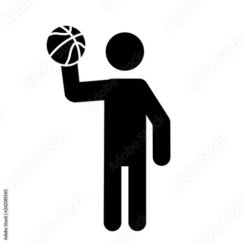 Basketball Player Holding A Basketball Icon Vector