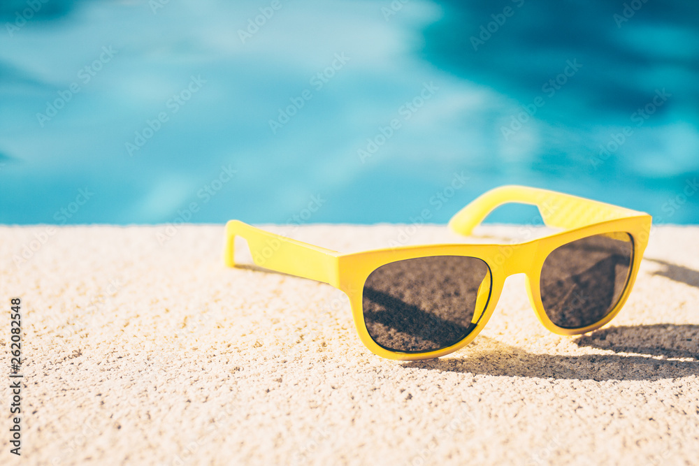 Pool party - sunglasses, music, fun - youth recreation