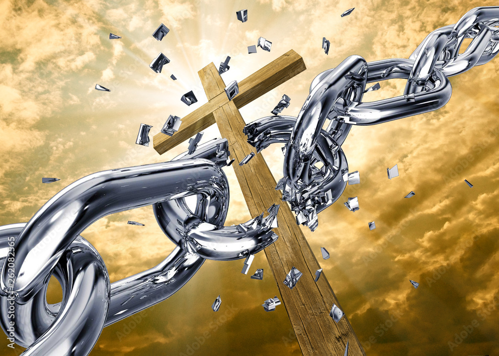 Jesus has the power to break all chains Stock Illustration | Adobe Stock