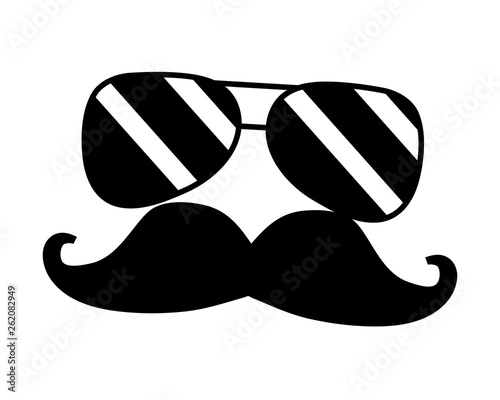 hipster hat mustache eyeglasses