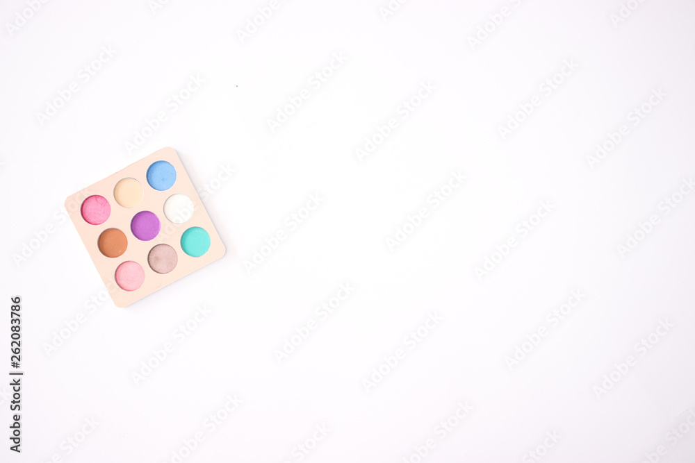 One eye shadow palette on the white background One eye shadow palette on the white background