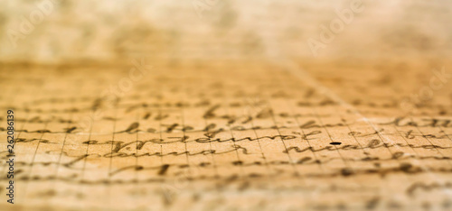 Details of a rustic vintage handwitten letter, web banner with copy space photo