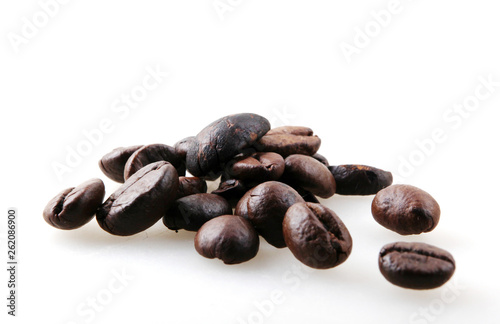 Roasted Coffee Beans Against White Background