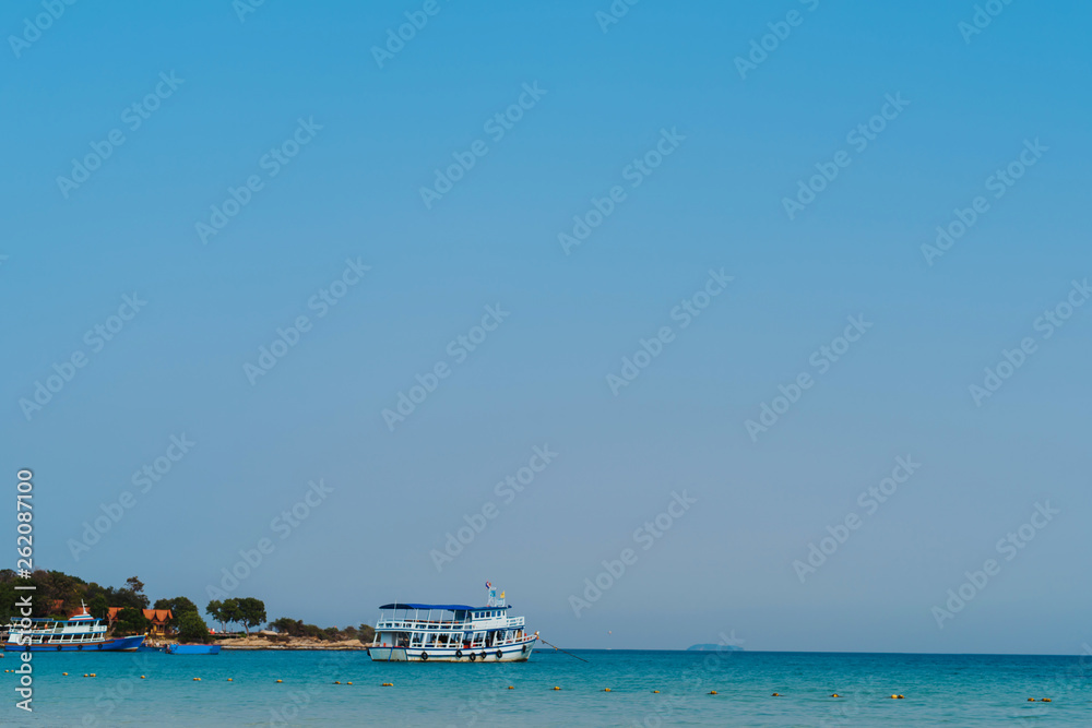 Baeutiful beach White sand beach with blue sea on Koh Samet island Thailand.