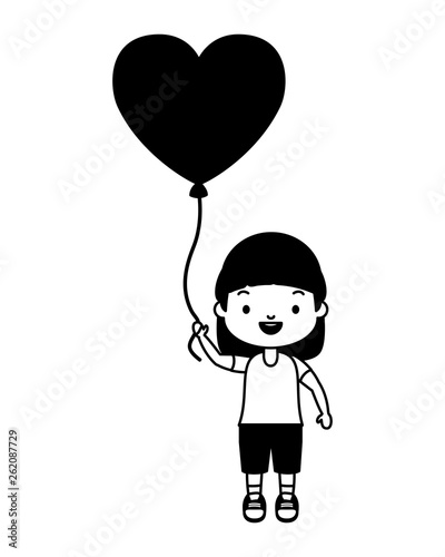 happy girl with balloon