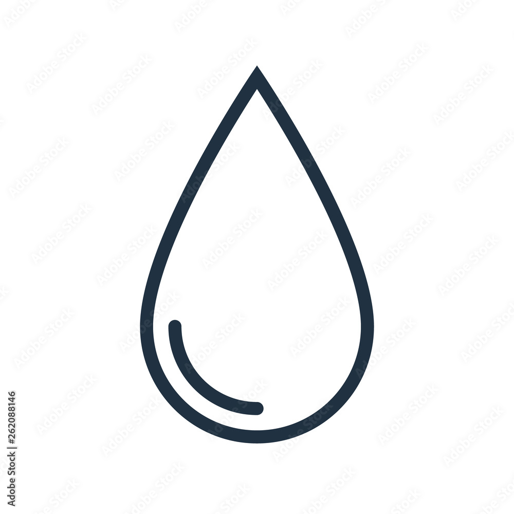 Drop icon with outline stroke isolated on white. Perfect geometric liquid drop illustration. Drop icon with outline stroke isolated on white. Perfect geometric liquid drop illustration.