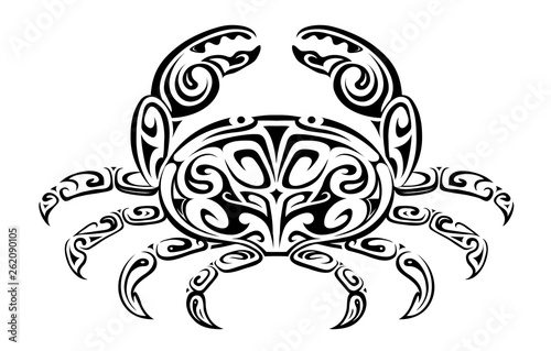 Crab tribal tattoo