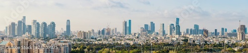 Valokuva Extra large Panorama Of Tel Aviv Skyline,  Tel Aviv Cityscape Large Panorama At