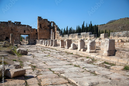 The ruins of the ancient city of Hierapolis in Turkey.