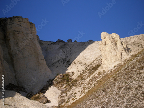 Nature-created sculptures in the rocks. Crimea. White rock. (Belaya skala)