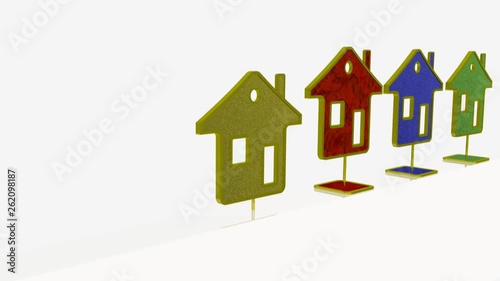 Growing homes on white - allegory.
