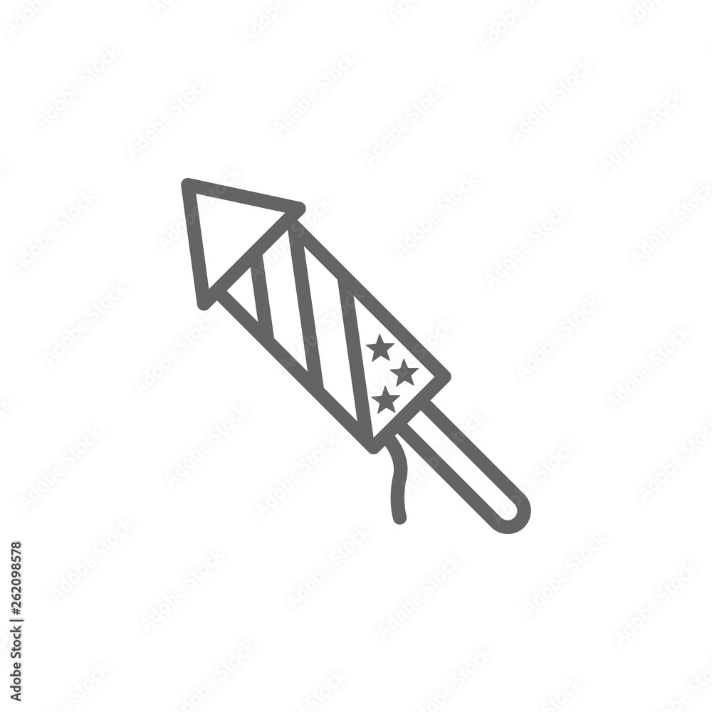 Fireworks, USA icon. Element of 4th of july icon. Thin line icon for website design and development, app development. Premium icon