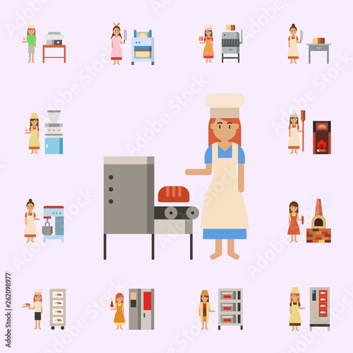 Industrial bakery color icon. Bakery icons universal set for web and mobile