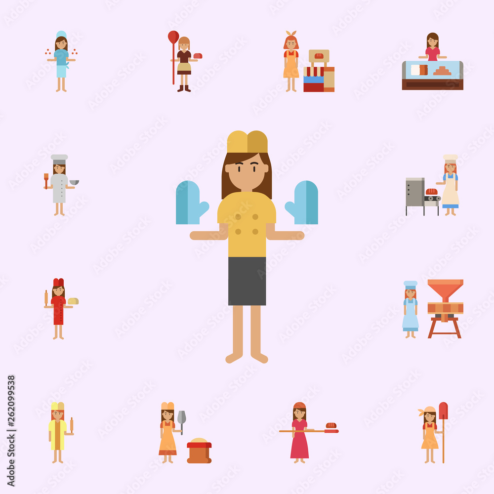 Obraz premium oven mists, bakery color icon. Bakery icons universal set for web and mobile