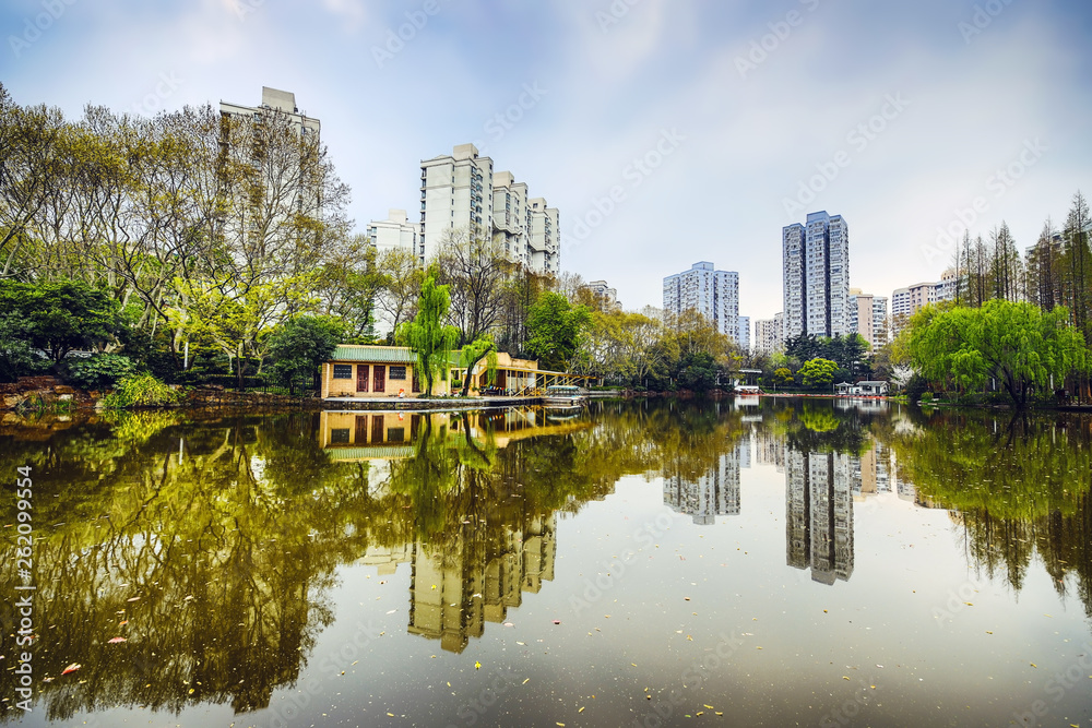 Traditional Chinese City Garden Park.