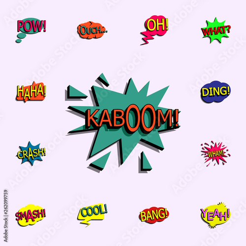 Comic speech bubble with expression text kaboom icon. comic icons universal set for web and mobile