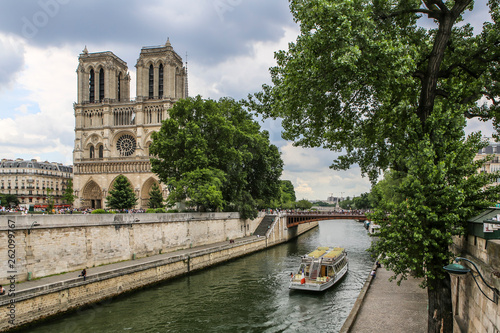 Notre Dame of Paris, France, river view on cathedral © George
