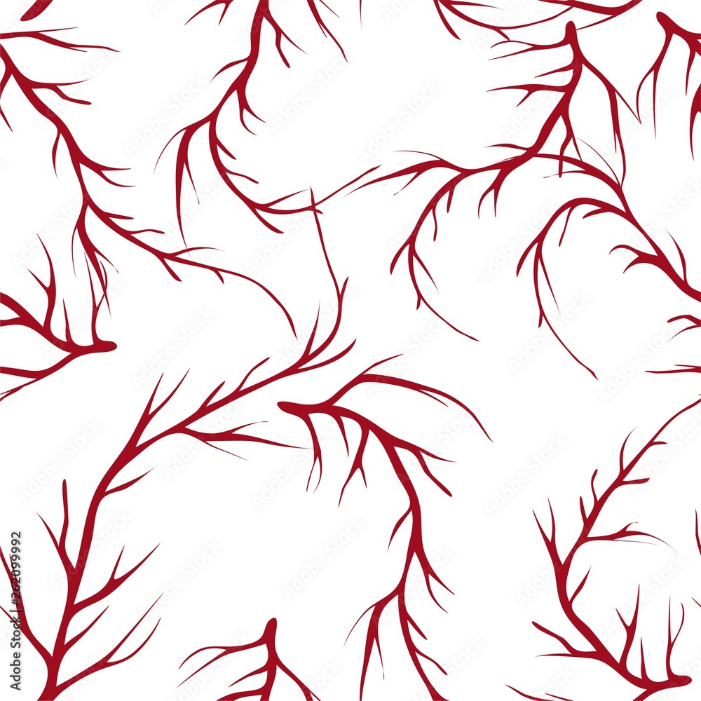 Fototapeta premium vector painted tree brunches seamless pattern background with hand drawn elements.