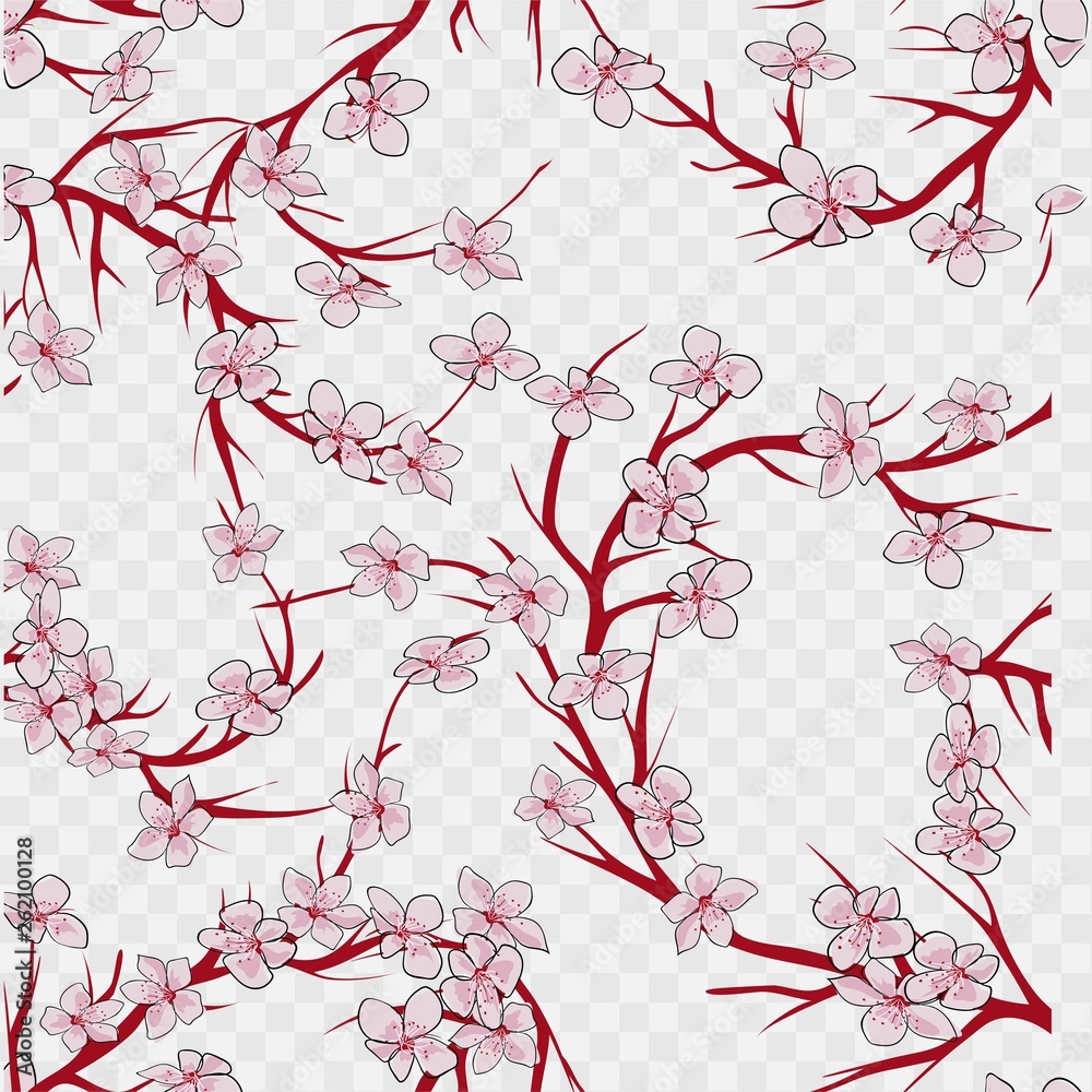 Seamless sakura branch vector illustration eps 10.