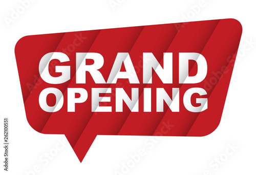 red vector banner grand opening
