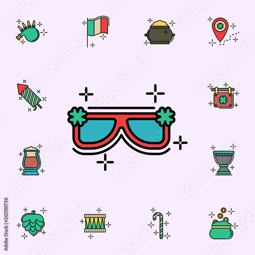 Sunglasses, clover icon. St.Patricks day icons universal set for web and mobile