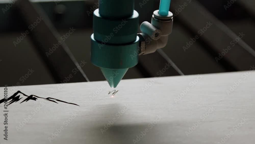 Laser engraving machining working