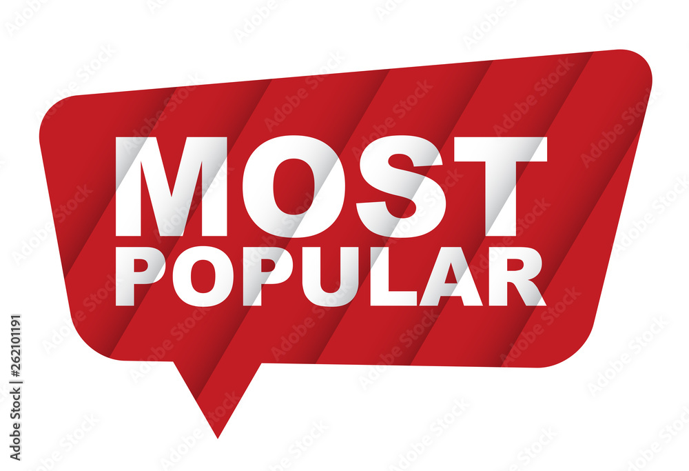 red vector banner most popular