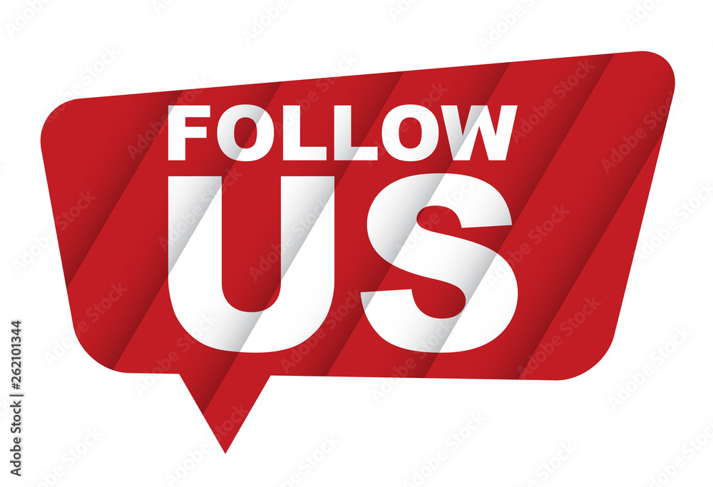 red vector banner follow us red vector banner follow us