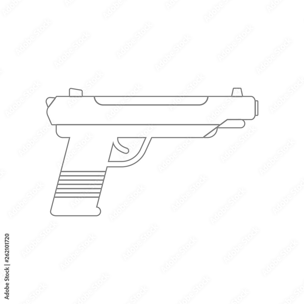 Pistol Gun icon. Element of Army for mobile concept and web apps icon. Outline, thin line icon for website design and development, app development