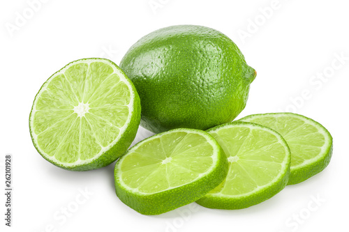 lime with half isolated on white background