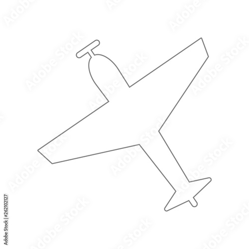 Airplane with screw,plane silhouette icon. Element of Army for mobile concept and web apps icon. Outline, thin line icon for website design and development, app development