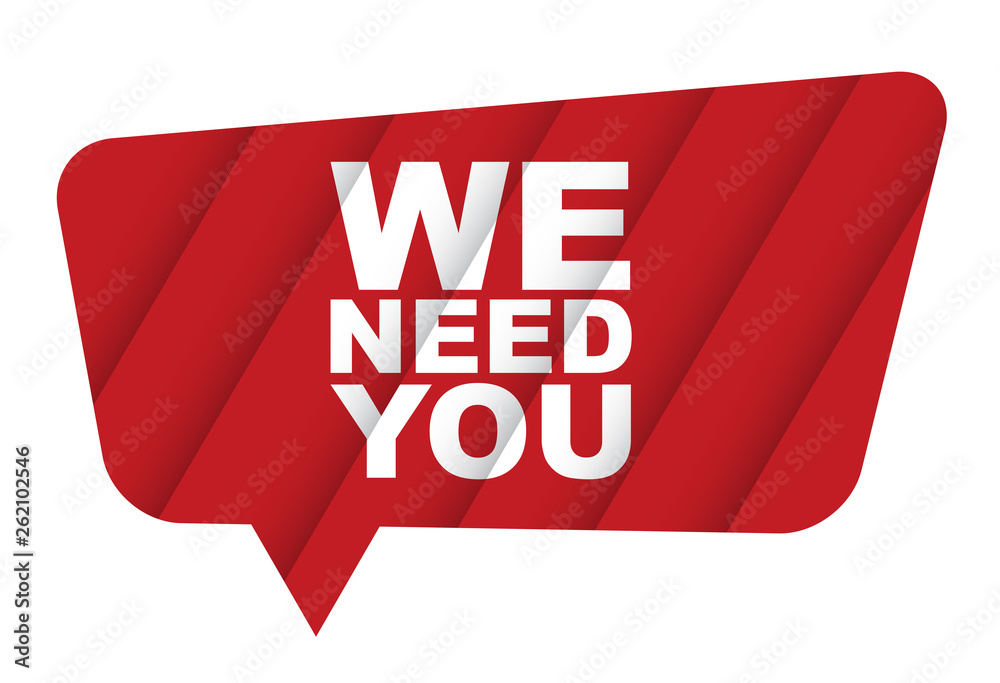 red vector banner we need you red vector banner we need you