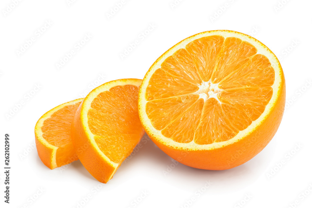 orange fruit slice isolated on white background orange fruit slice isolated on white background