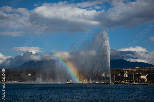 rainbow over the lake