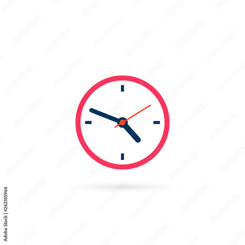 Clock icon in trendy flat style isolated on white background. Vector illustration Clock icon in trendy flat style isolated on white background. Vector illustration