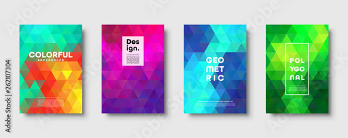 Triangle polygonal abstract background. Colorful gradient design. Low poly shape banner. Vector illustration.