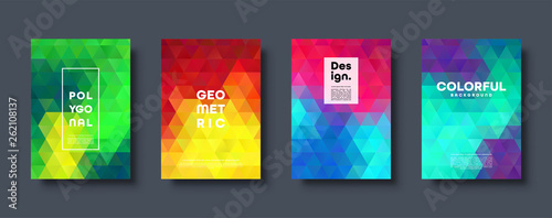 Triangle polygonal abstract background. Colorful gradient design. Low poly shape banner. Vector illustration.