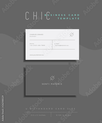 Chic Business Card Template, U.S. Size