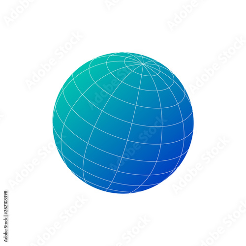 Blue world globe icon with ...