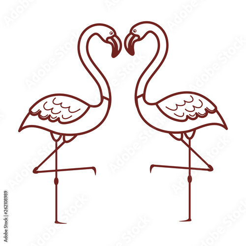 pink flamingo isolated icon