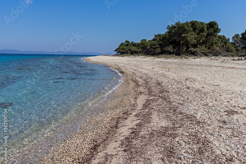 Amazing view of Lagoon Beach at Kassandra Peninsula, Chalkidiki, Central Macedonia, Greece photo