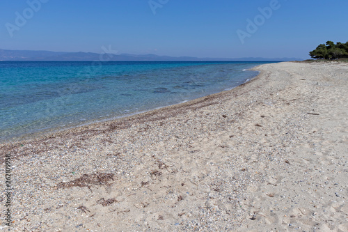 Amazing view of Lagoon Beach at Kassandra Peninsula  Chalkidiki  Central Macedonia  Greece