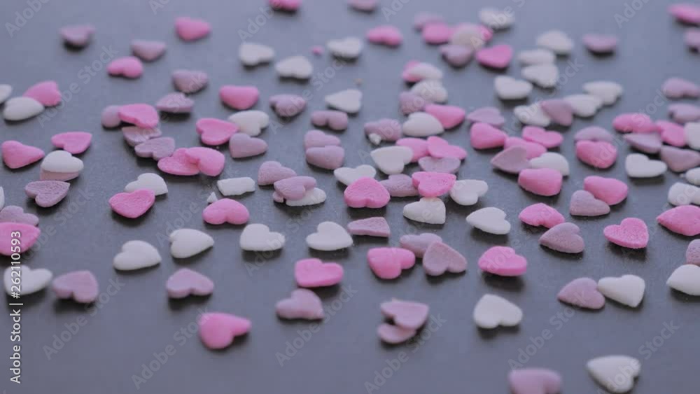 Valentine's Day heart shaped candy on black background Valentine's Day heart shaped candy on black background