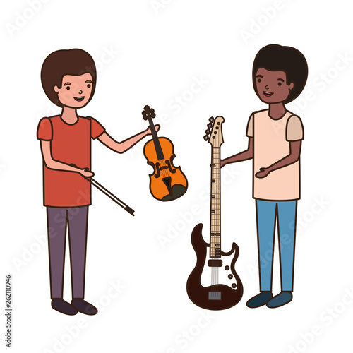 men with musical instruments character