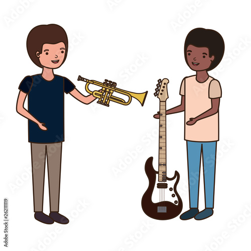 men with musical instruments character