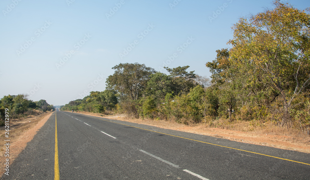 Fototapeta premium Endless roads Zambia Africa