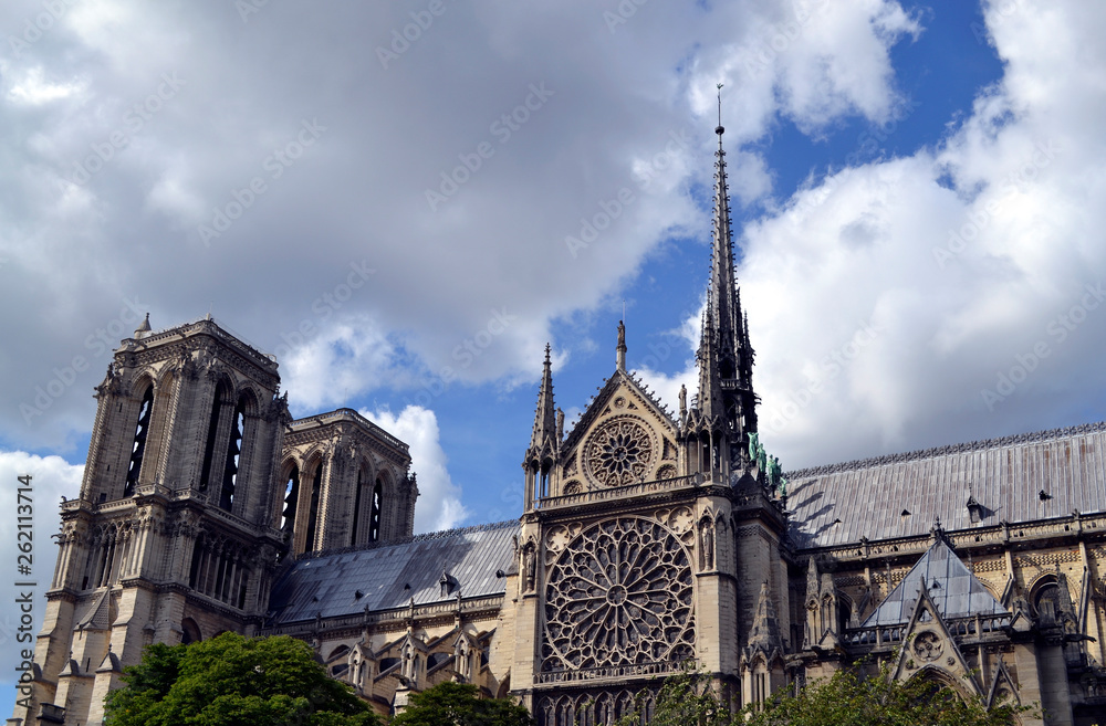 Notre-Dame de Paris cathedral - before dramatic fire from 15 April 2019 Notre-Dame de Paris cathedral - before dramatic fire from 15 April 2019